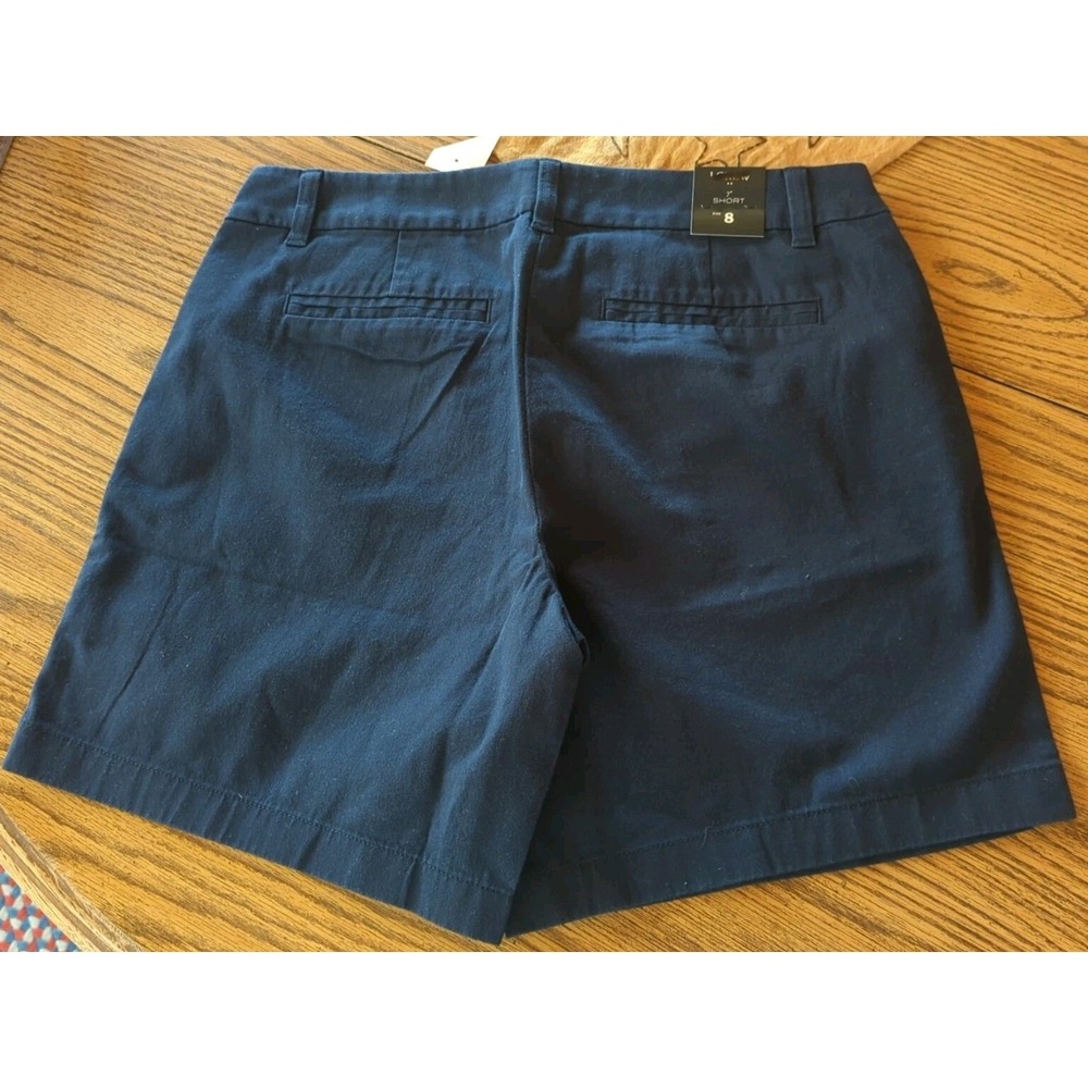 NWT Women's J Crew‎ Chino Shorts Size 2 NEW With Tags 7" Navy Blue Slash Pockets - Picture 2 of 8